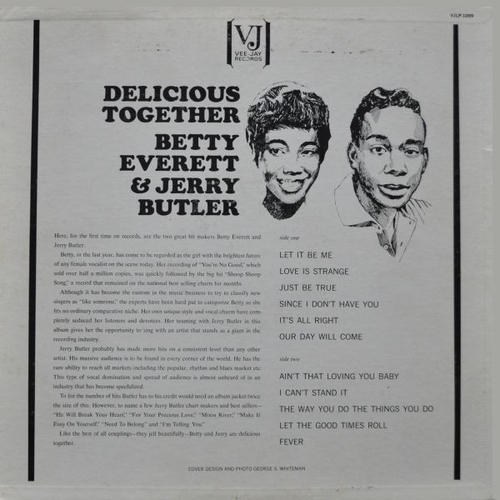Betty Everett & Jerry Butler : Album " Delicious Together " Vee Jay Records VJLP 1099 [ US ]