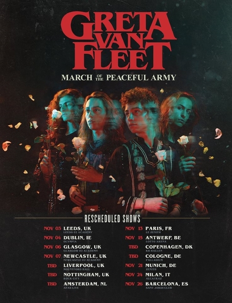 GRETA VAN FLEET - La prochaine tournée européenne reportée