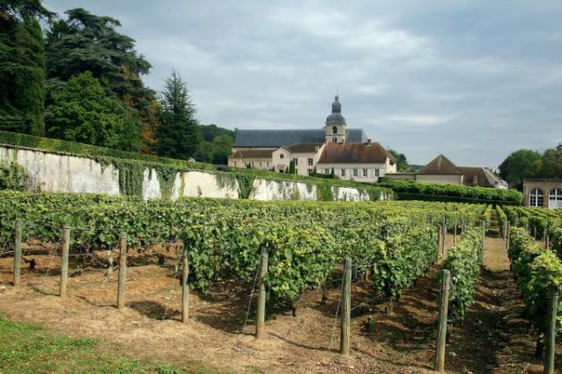 Photo prise le 25 août 2011 de l'abbaye de Hauvillers à Epernay dans le vignoble champenois où officia de 1668 à 1715 le moine bénédictin Dom Pérignon, l'inventeur mythique du champagne