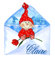 688 - Carte remerciement - cadeau- 689 Enveloppe lutin - Noël -