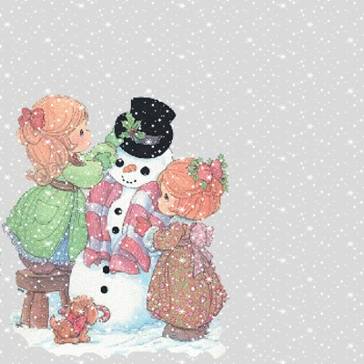 Bonhomme de neige animé Noël fond de blog