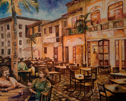 Le bar espagnol(Aquarelle)