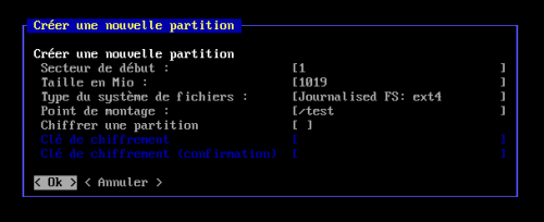 Créer une partition sur /dev/sdb et la formater en ext4