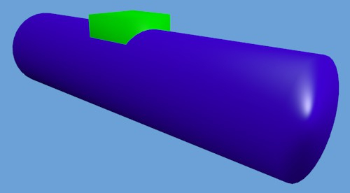 Un objet formé par un cylindre et un cube