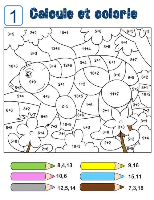 Calcule et colorie