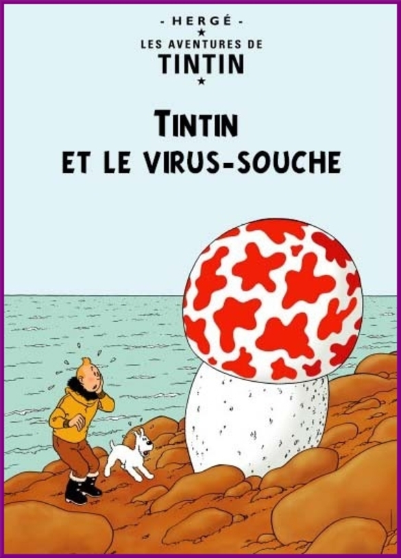 Rions avec les couvertures des livres de Tintin...un peu détournées !....