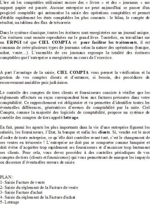 Exercice corigé de CIEL COMPTA réalisé par HANEN ATRI