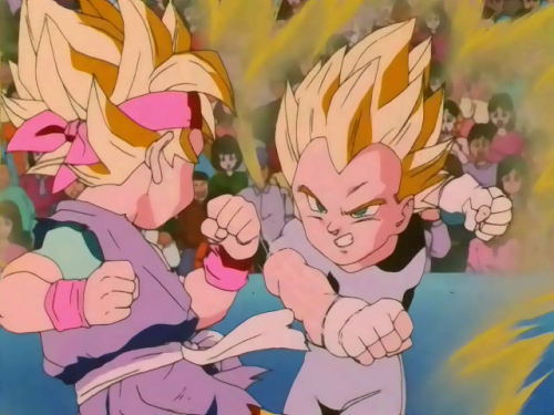 Goku jr Super Saïyen VS Végéta jr Super Saïyen