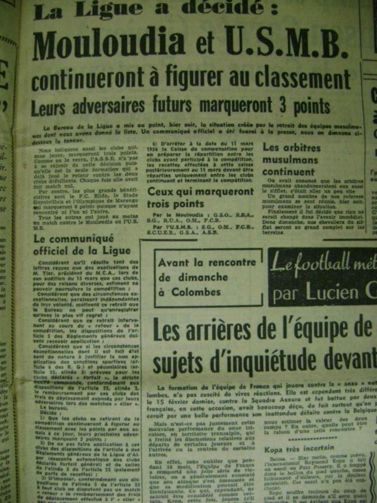 Le MCA et l'USMB pris en considération sans suite