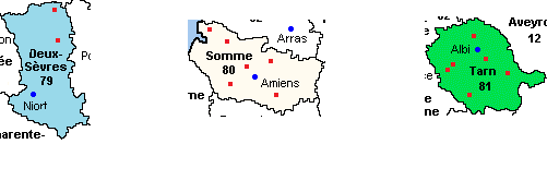 Deux Sèvres (79) Somme (80) Tarn (81)