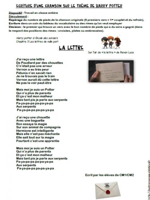 La lettre de Renan Luce version Poudlard...