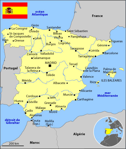 carte espagne et ses iles