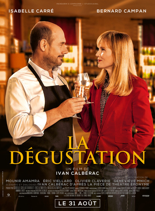 Découvrez l'affiche du film "LA DÉGUSTATION" de Ivan Calbérac avec Isabelle Carré et Bernard Campan - Le 31août 2022 au cinéma