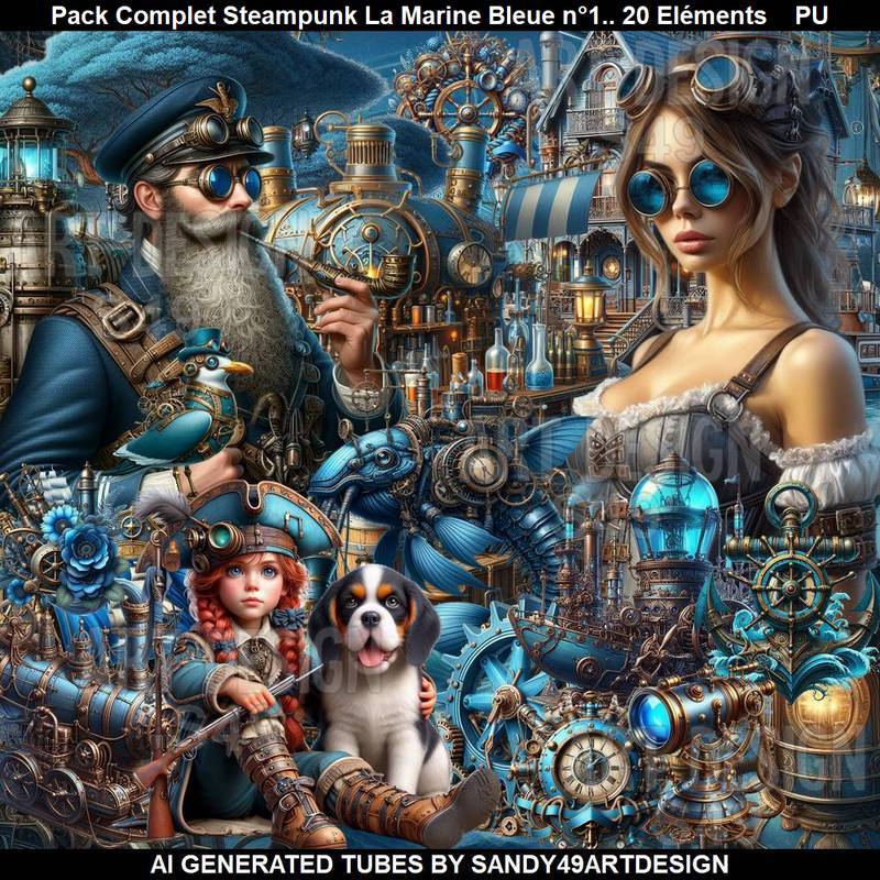 Pack Complet Steampunk La Marine bleue n°1