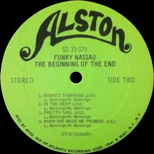 The Beginning Of The End : Album " Funky Nassau " Alston Records SD 33-379 [US]