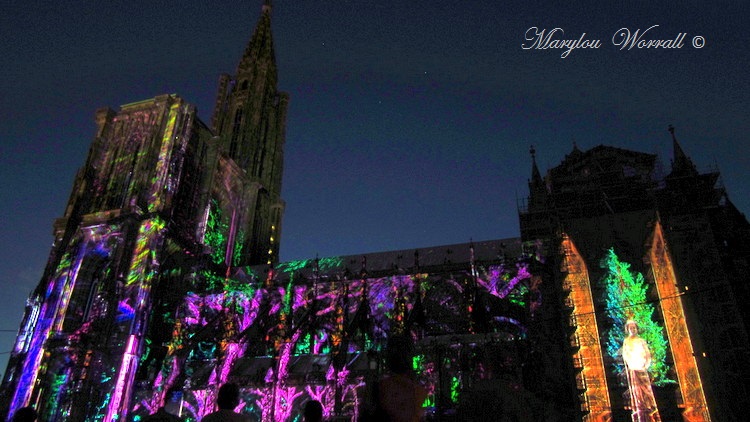 Strasbourg (67) : La cathédrale illuminée