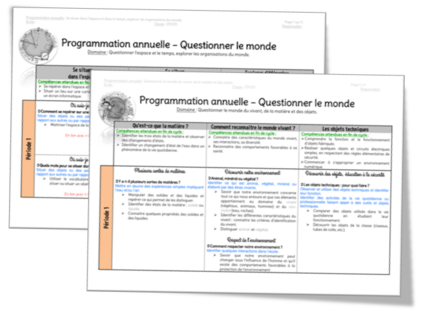 Questionner le monde - Programmations annuelles 2017.2018