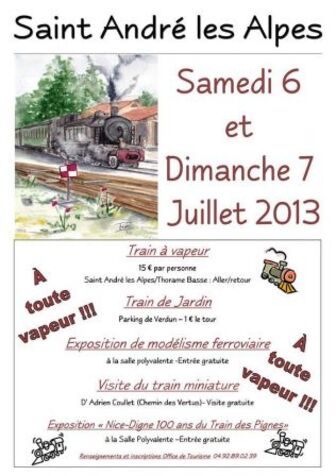 Festival de la vapeur les 6 et 7 Juillet 2013 - Saint-André-les-Alpes.