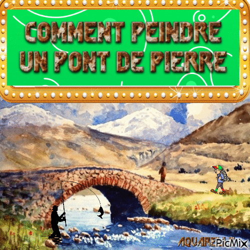 Dessin et peinture - vidéo 3972 : Comment peindre un pont de pierre ? - aquarelle.