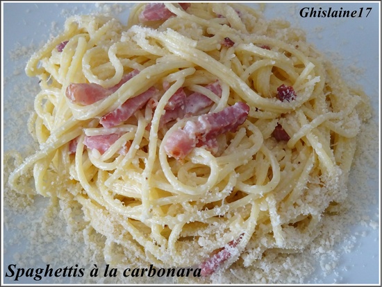 Spaghettis à la carbonara (avec crème)