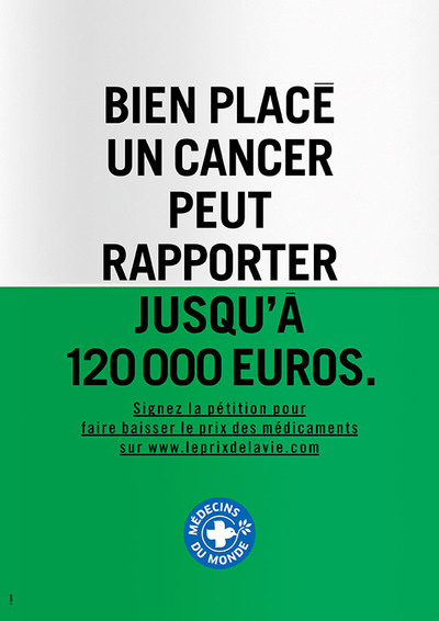 Affiche Cancer campagne Le prix de la vie