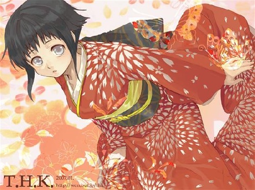 hinata en kimono