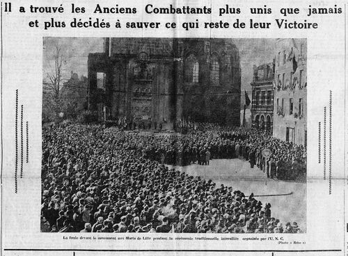 Monument aux morts (L'Ancien combattant du Nord, janvier 1938)