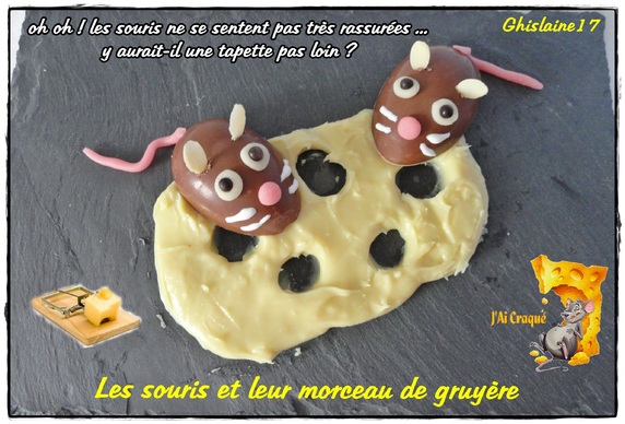 Les souris et leur morceau de gruyère (trompe-oeil au chocolat)