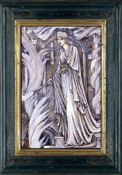 Gudrun met le feu. E. Coley Burne-Jones.