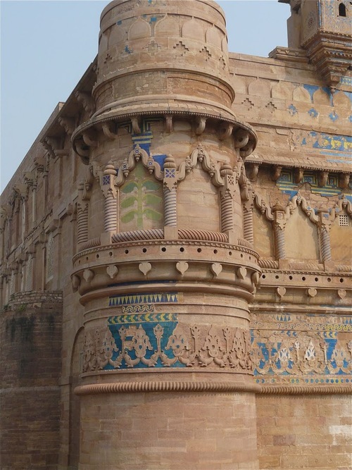 Man Mandir Palace à Gwalior; vue générale; les façades;