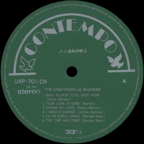 J.J. Barnes : Album " The Groovesville Masters " Contempo Records CLP 520 [UK]