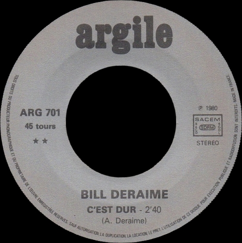 Bill Deraime : Album " Bill Deraime " Argile Records AGL 2002 [ FR ]