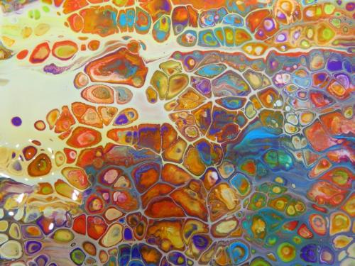 Dessin et peinture - vidéo 2572 - Un petit tour vers la peinture fluide avec le pouring méthode 1 ? - peinture acrylique.
