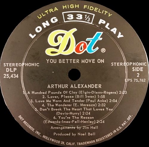 Arthur Alexander : Album " You Better Move On " Dot Records DLP 25434 [ US ]