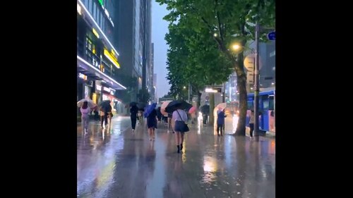 SÉOUL (CORÉE) Walking in Heavey Rain in Seoul (Voyages)