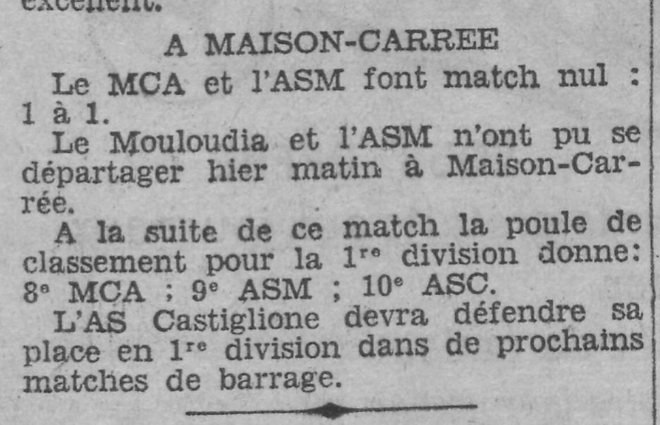 Dimanche 12.6.1932 à Caroubier MCA-ASM 1-1