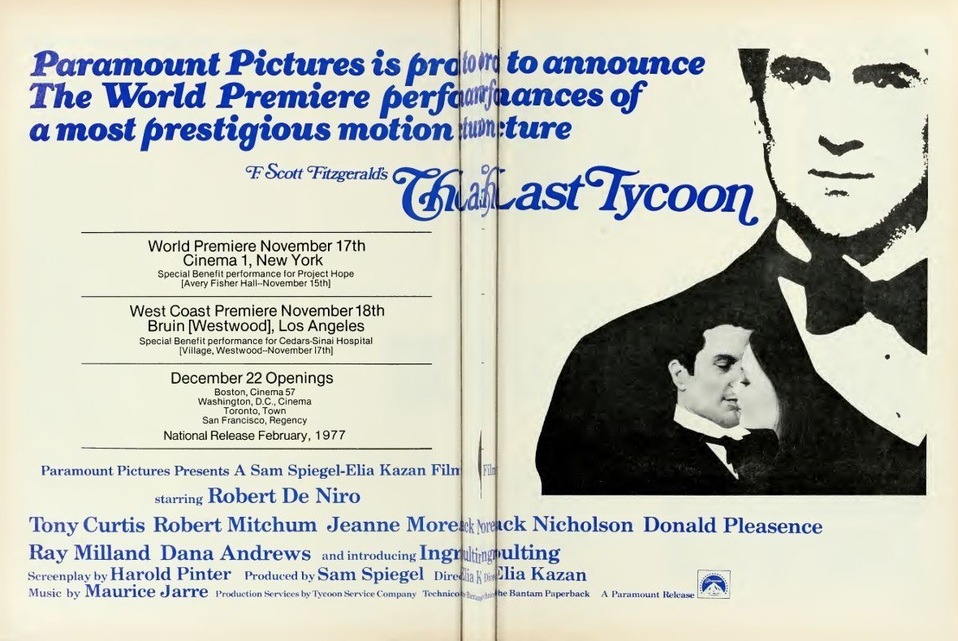 THE LAST TYCOON BOX OFFICE USA 1976