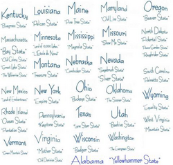 USA states' nicknames