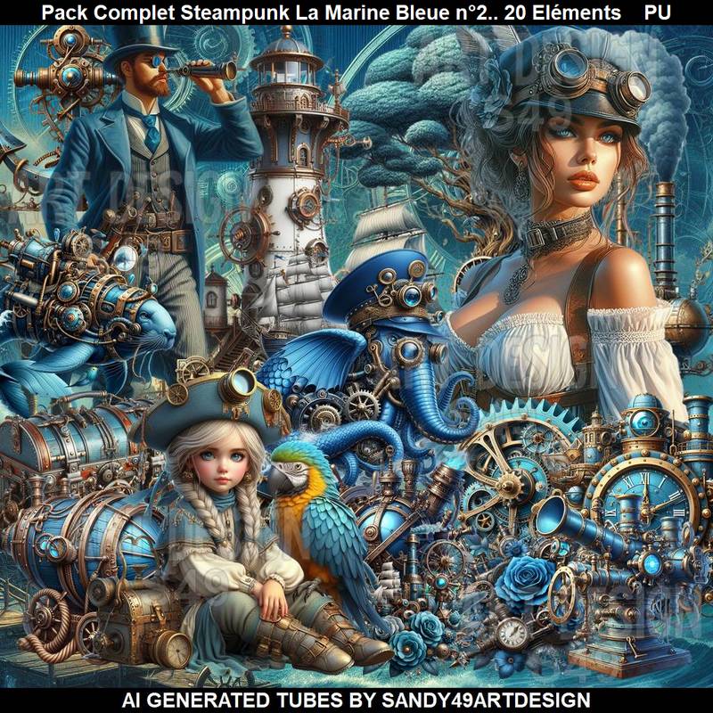 Pack Complet Steampunk La Marine bleue n°2