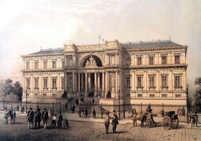 Le Palais de Justice de Nantes (lithographie de Félix Benoist. 1850).