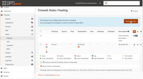 Bloquer une longue liste d'IP et de sous-réseaux avec opnsense