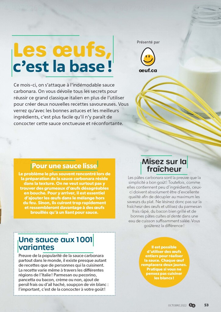 Recettes 4:  Les oeufs, c'est la base (6 pages)