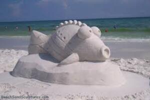 rainbow sculptures beach sand sculptures