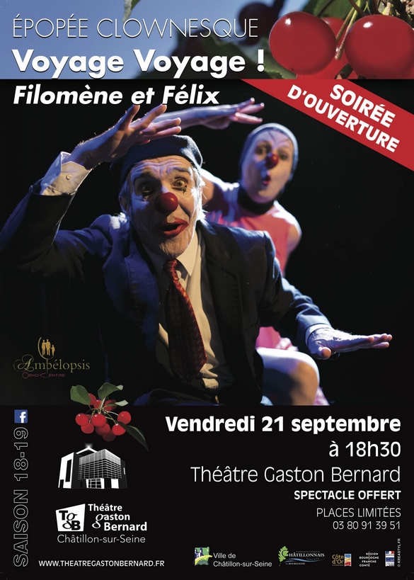 Venez tous assister au lancement de la saison  2018-2019 au Théâtre Gaston Bernard de Châtillon sur Seine !