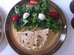 Quesadillas à la mozarella et crème de fromage