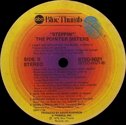 The Pointer Sisters : " Steppin' " abc Blue Thumb Records BTSD-6021 [ US ]