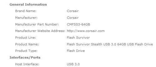 Corsair Flash Survival en 16, 32 et 64 Go