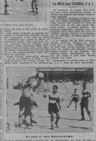 Dimanche 18.6.1939 au Municipal Amical MCA-USMO 2-1