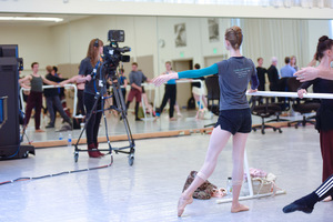 scenery filming ballet class in studio