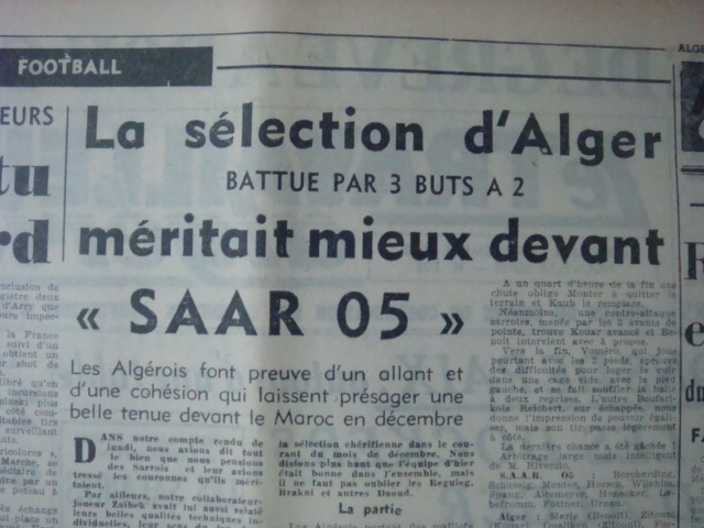 1952 Saar 05-Sélection d'Alger 3-2